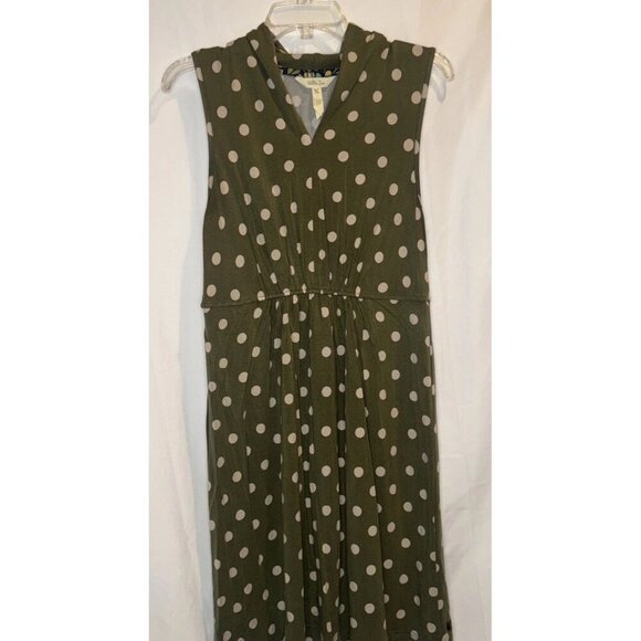 Matilda Jane Women’s Green Polka Dot Sleeveless Knit Knee Length Dress Stretch M - Picture 2 of 10